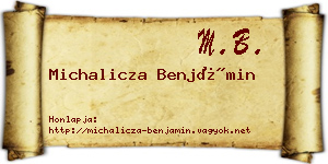 Michalicza Benjámin névjegykártya